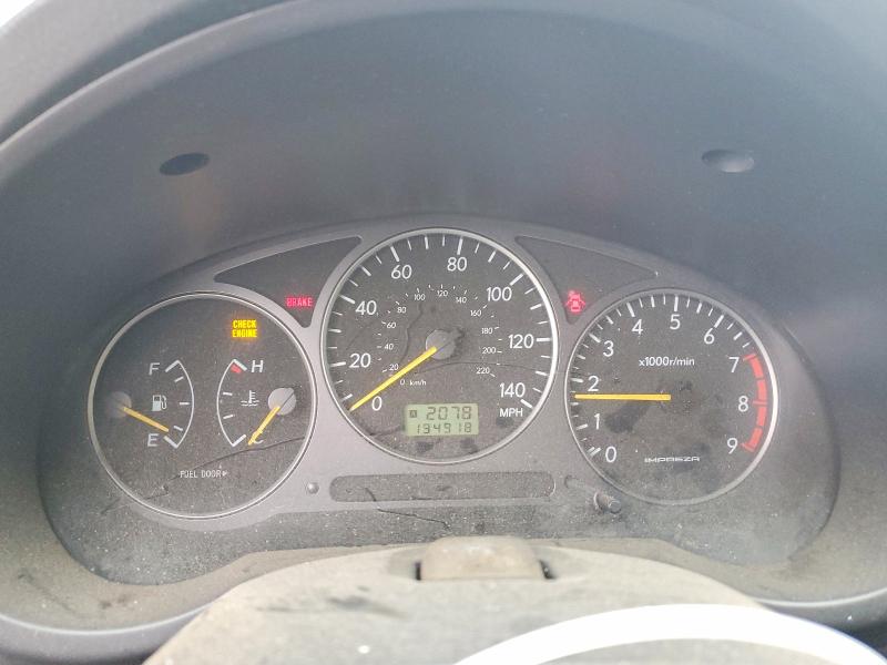 2002 Subaru Wrx VIN JF1GG29672G832514 COPART salvage auction — REAR END, Ca - Salvage Certificate, sold $650 on 2026-07-14 (photo 9)
