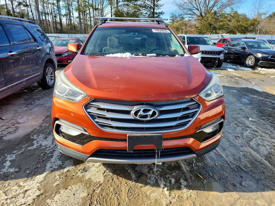 2017 Hyundai Santa fe VIN 5XYZUDLB9HG411418 COPART salvage auction — HAIL, Md - Cert Of Salvage < 75% Damage, sold $2,250 on 2026-07-07 (photo 5)