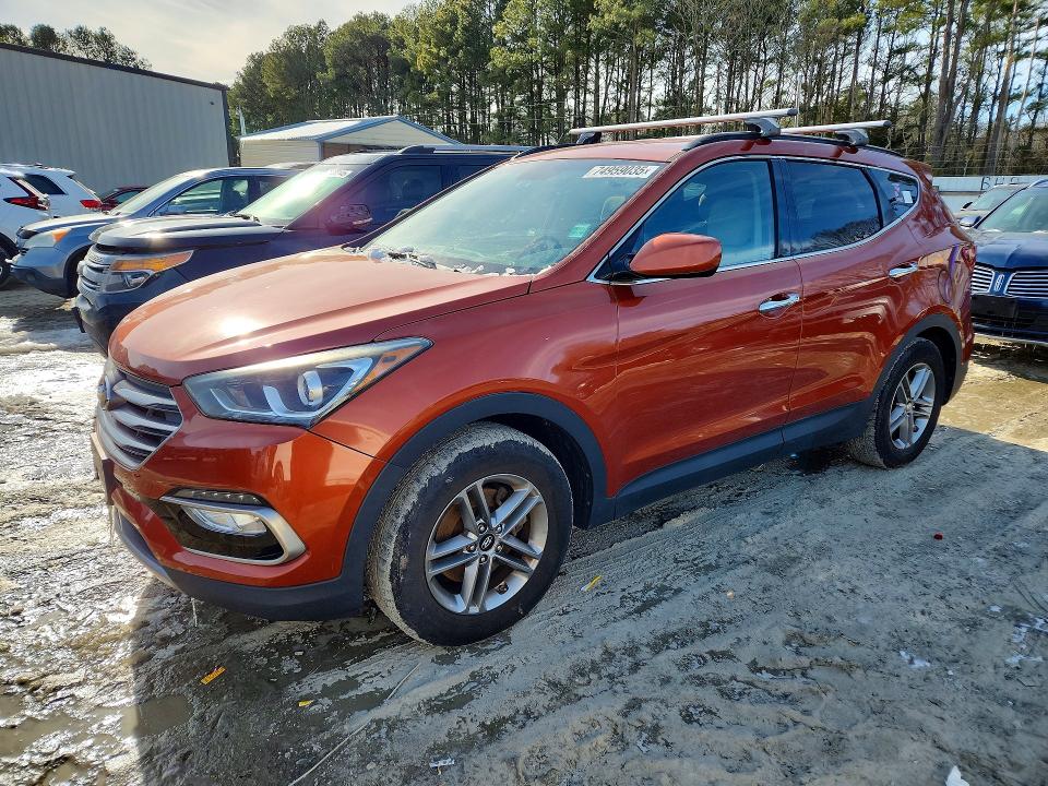 2017 Hyundai Santa fe VIN 5XYZUDLB9HG411418 COPART salvage auction — HAIL, Md - Cert Of Salvage < 75% Damage, sold $2,250 on 2026-07-07 (photo 1)