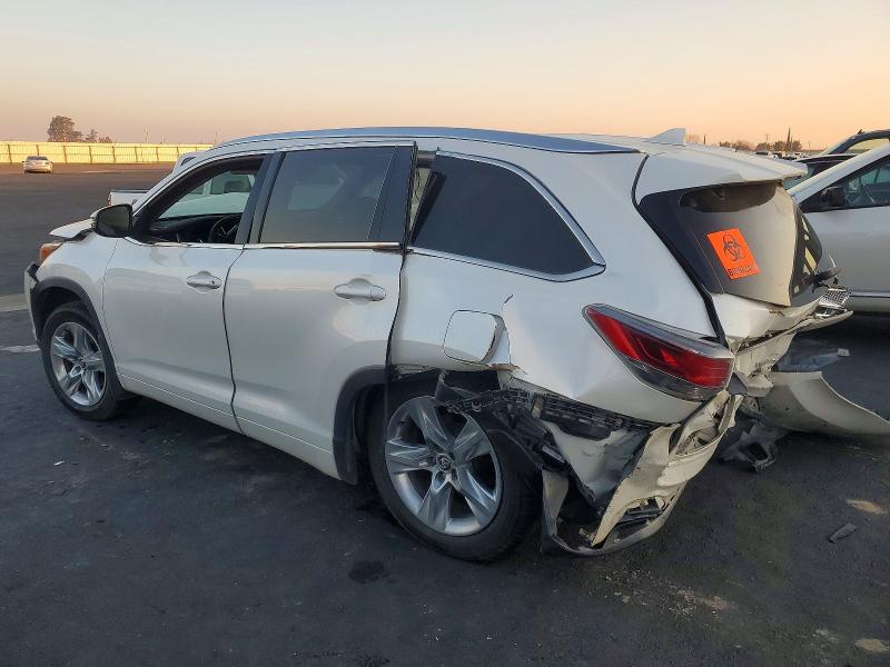 2016 Toyota Highlander VIN 5TDDKRFH5GS320807 COPART salvage auction — REAR END, Ca - Salvage Certificate, sold $2,450 on 2026-07-09 (photo 2)