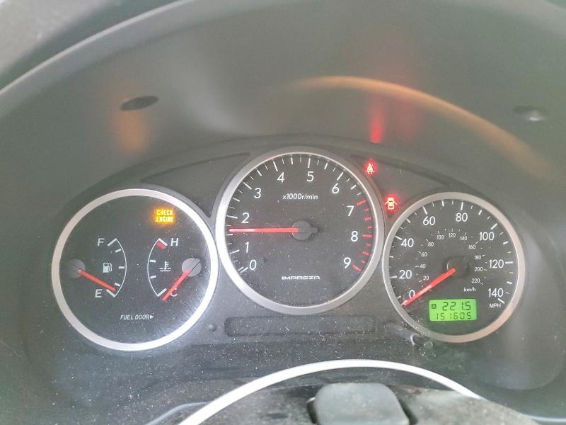 2005 Subaru Wrx VIN JF1GG29685G802510 COPART salvage auction — FRONT END, Mt - Certificate Of Title, sold $225 on 2026-07-28 (photo 9)
