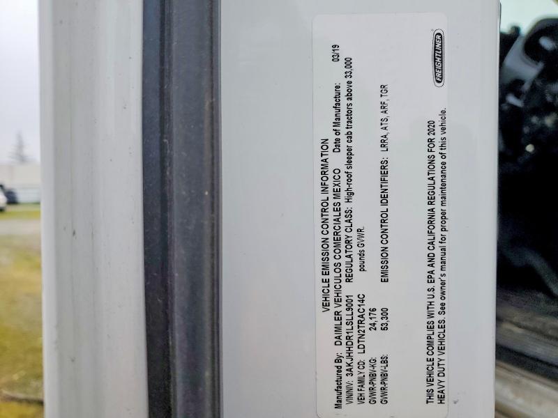 2020 Freightliner Cascadia 126 VIN 3AKJHHDR1LSLL9001 COPART salvage auction — FRONT END, OH - DIS/DLR/EXP ONLY CLEAN TITLE, sold $2,450 on 2026-07-07 (photo 9)