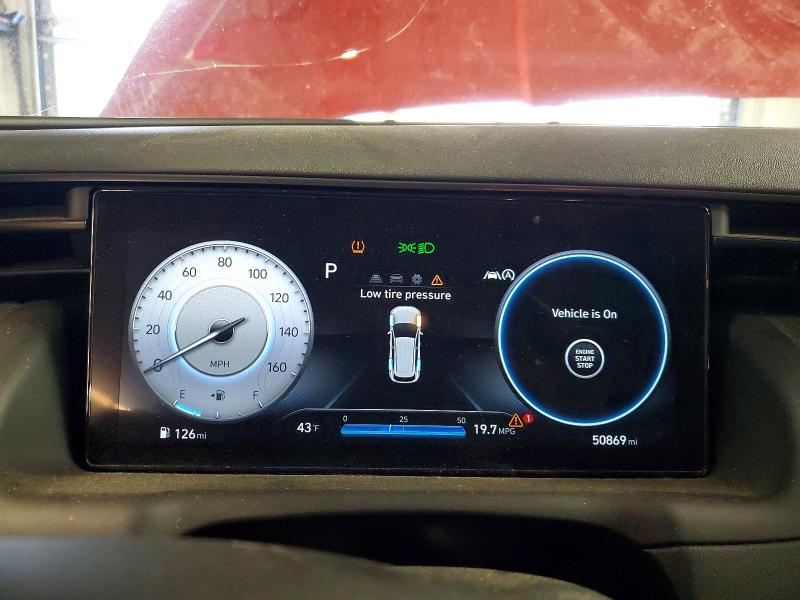 2022 Hyundai Tucson VIN KM8JF3AE1NU152993 COPART salvage auction — FRONT END, Ca - Salvage Certificate, sold $6,100 on 2026-07-20 (photo 9)