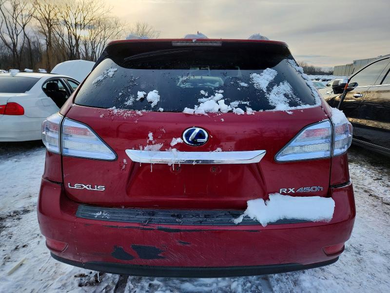 2010 Lexus Rx 450h VIN JTJBC1BA1A2016318 COPART salvage auction — MINOR DENT/SCRATCHES, Nh - Cert Of Title-Parts Only, sold $1,100 on 2026-07-26 (photo 6)