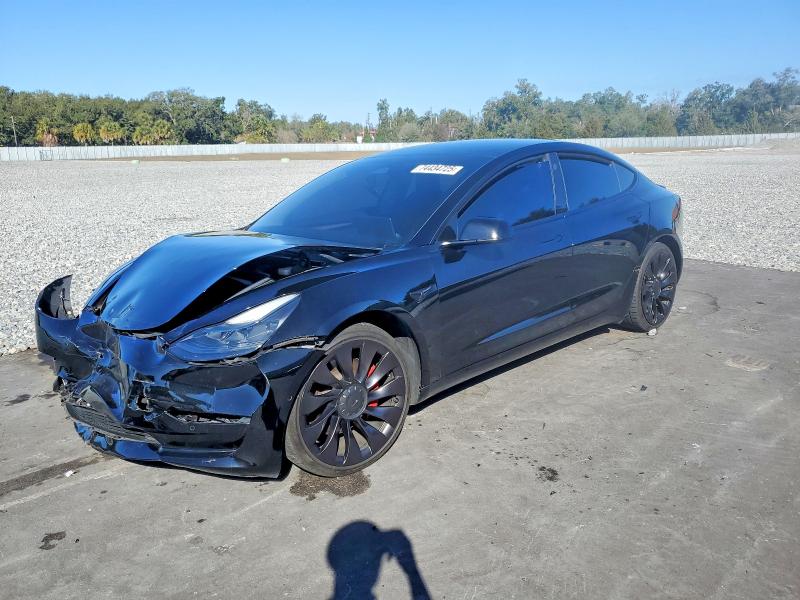 2022 Tesla Model 3 VIN 5YJ3E1EC6NF195974 COPART salvage auction — FRONT END, Fl - Cert Of Title Slvg Rebuildable, sold $10,400 on 2026-07-20 (photo 1)