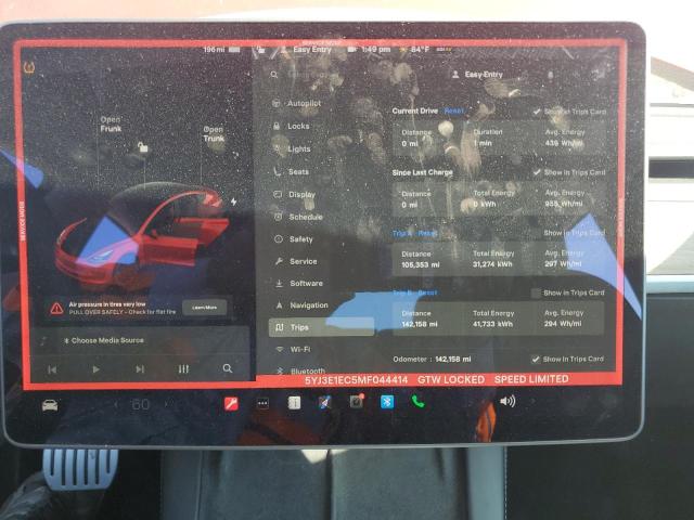 2021 Tesla Model 3 VIN 5YJ3E1EC5MF044414 COPART salvage auction — SIDE, Tx - Salvage Vehicle Title, sold $5,200 on 2026-07-09 (photo 9)