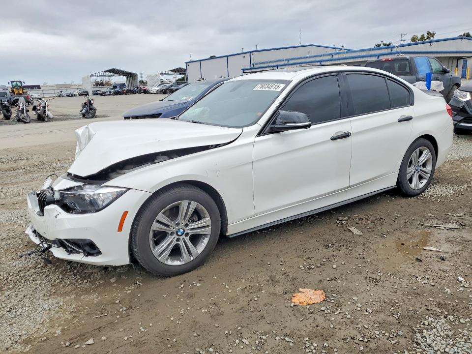 2016 BMW 3er VIN WBA8E9C57GK647958 COPART salvage auction — FRONT END, Ca - Salvage Certificate, sold $1,150 on 2026-07-31 (photo 1)