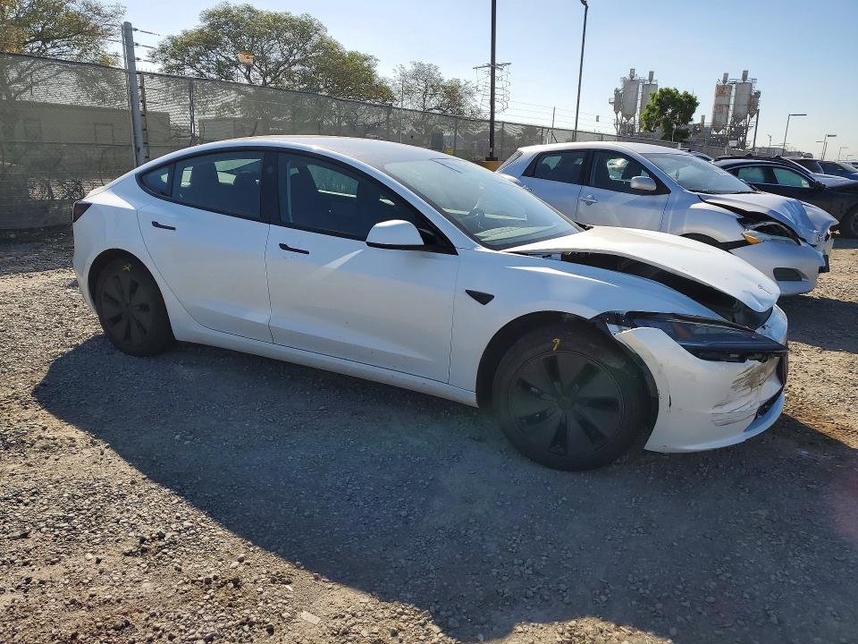 2025 Tesla Model 3 VIN 5YJ3E1EA4SF975496 COPART salvage auction — FRONT END, Ca - Salvage Certificate, sold $10,500 on 2026-07-24 (photo 4)