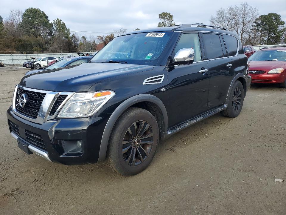 2017 Nissan Armada VIN JN8AY2NE4H9706395 COPART salvage auction — MECHANICAL, Va - Certificate Of Title, sold $4,800 on 2026-07-14 (photo 1)