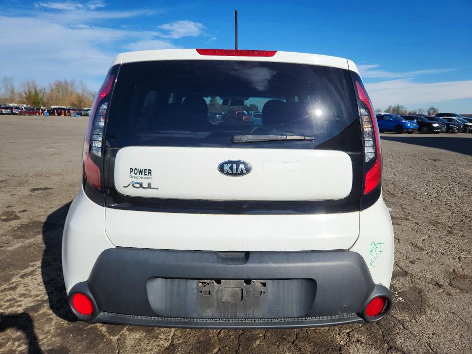 2016 Kia Soul VIN KNDJN2A24G7357796 COPART salvage auction — REAR END, Or - Salvage Title Certificate, sold $1,400 on 2026-07-06 (photo 6)