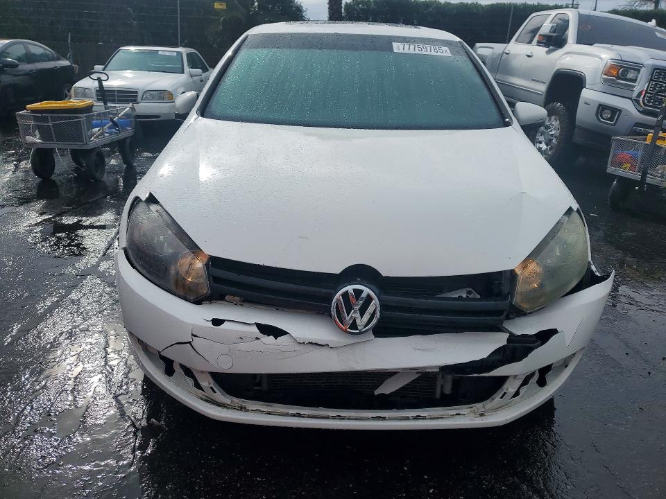 2012 Volkswagen Golf VIN WVWDB7AJ7CW309719 COPART salvage auction — FRONT END, Ca - Salvage Certificate, sold $525 on 2026-07-07 (photo 5)