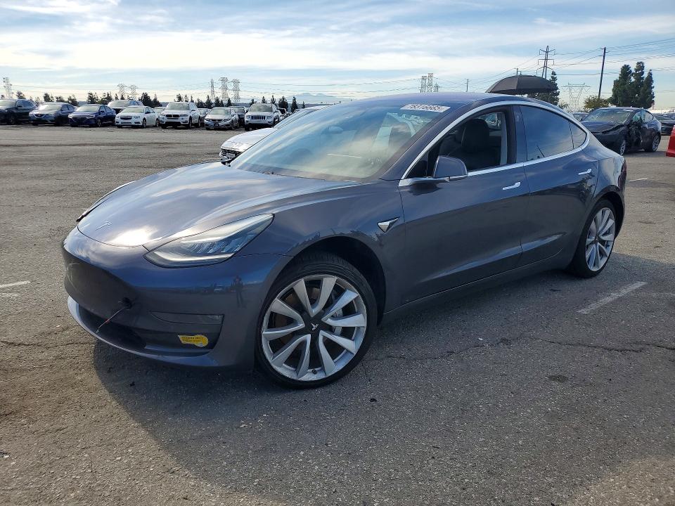 2018 Tesla Model 3 VIN 5YJ3E1EA7JF023946 COPART salvage auction — SIDE, Ca - Salvage Certificate, sold $3,650 on 2026-08-20 (photo 1)