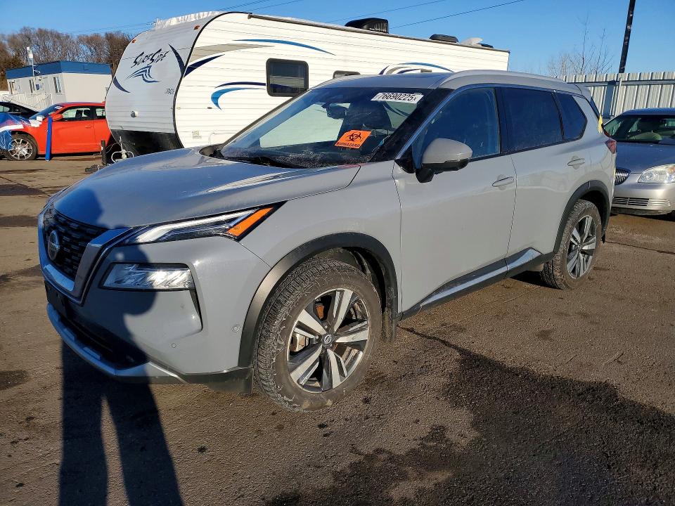2021 Nissan Rogue VIN JN8AT3DD6MW309649 COPART salvage auction — REAR END, Mn - Cert Of Title-Salvage, sold $9,700 on 2026-07-16 (photo 1)