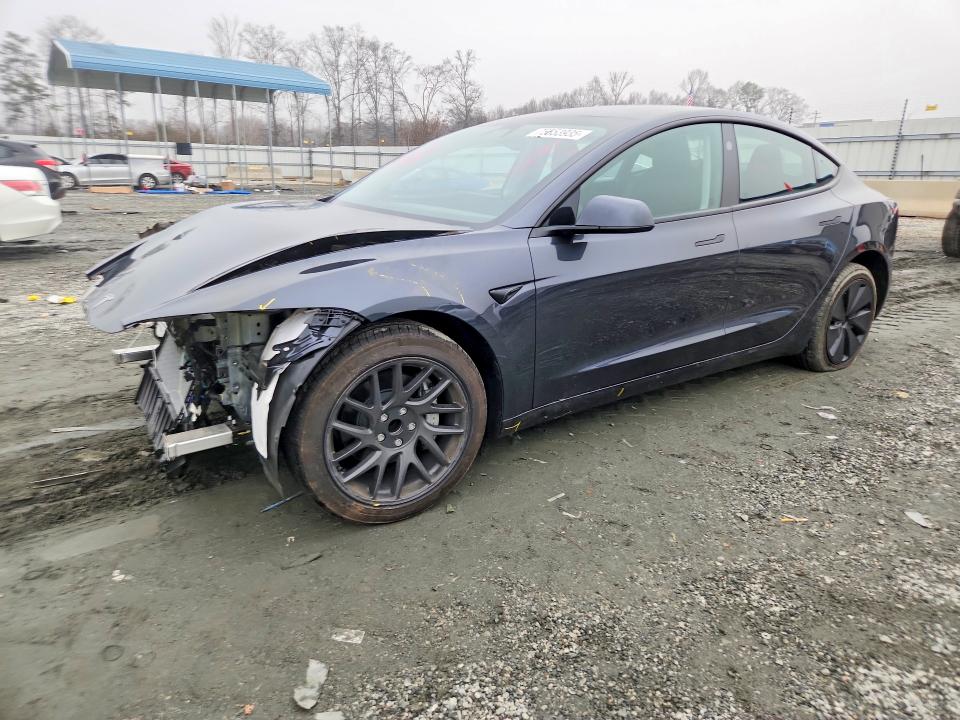 2024 Tesla Model 3 VIN 5YJ3E1EA7RF849613 COPART salvage auction — Front End, SC - CERTIFICATE OF TITLE, sold $15,800 on 2026-05-11 (photo 1)