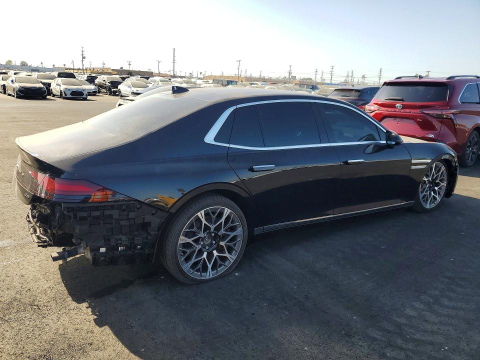 2025 Genesis G90 VIN KMTFC4SD6SU049774 COPART salvage auction — Rear End, CA - SALVAGE CERTIFICATE, sold $41,250 on 2026-03-18 (photo 3)
