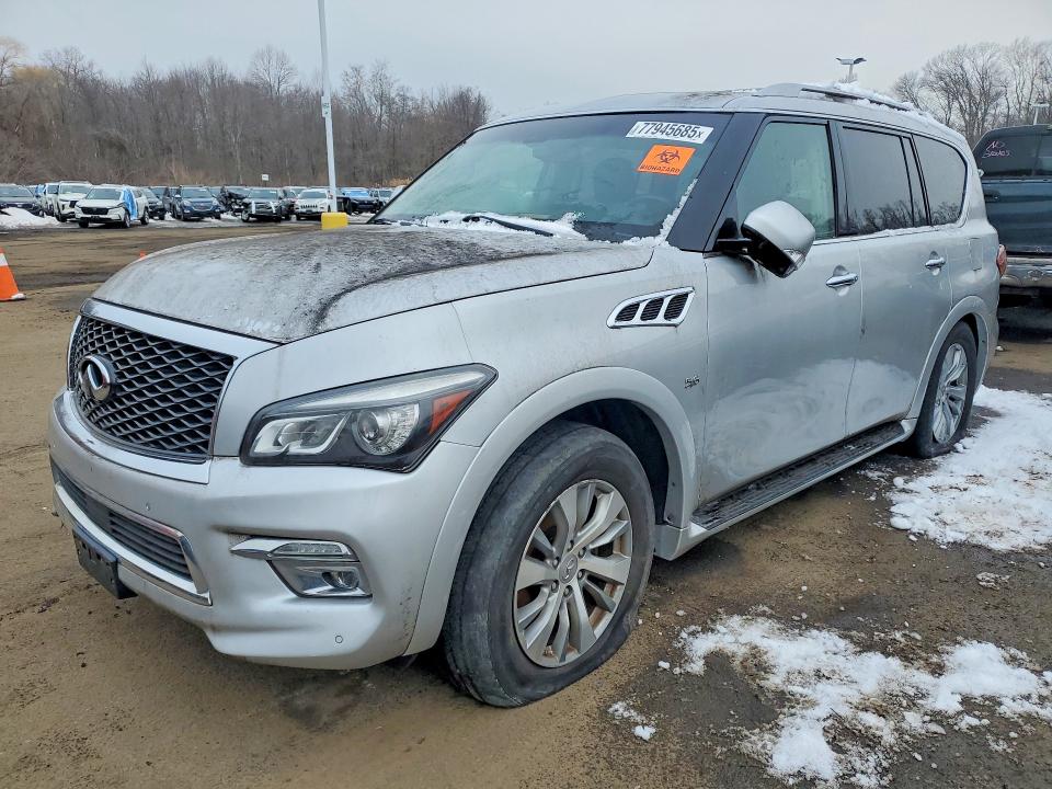2015 Infiniti Qx80 VIN JN8AZ2NE3F9083118 COPART salvage auction — FRONT END, Ri - Certificate Of Title, sold $4,900 on 2026-07-30 (photo 1)