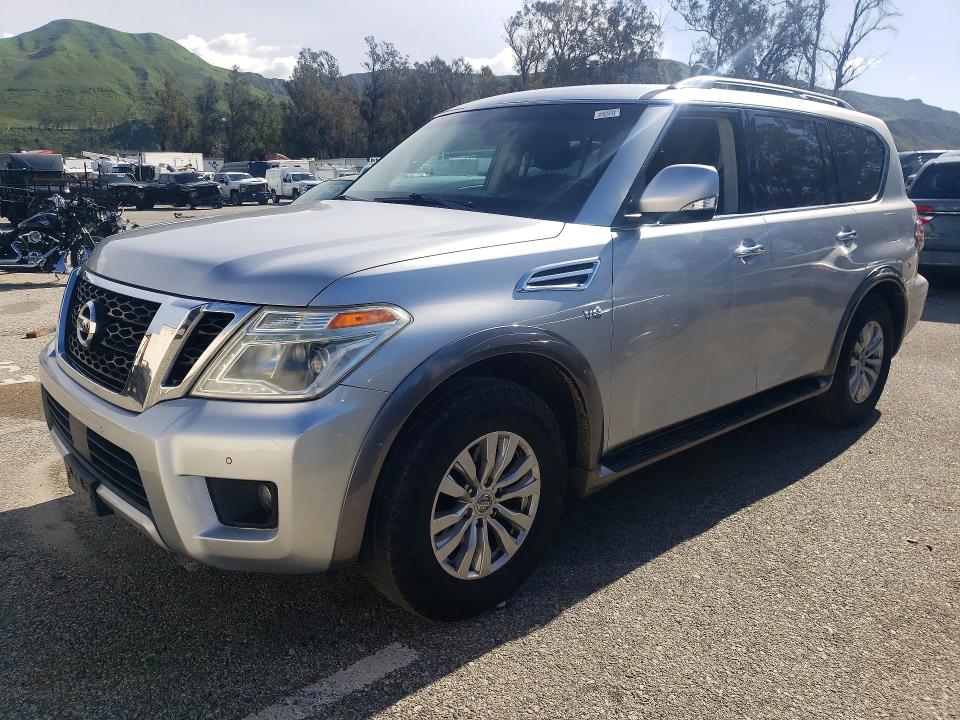 2017 Nissan Armada VIN JN8AY2NC3H9504629 COPART salvage auction — MINOR DENT/SCRATCHES, Ca - Dis/Dlr/Exp App For Dup Clean, sold $3,800 on 2026-07-28 (photo 1)