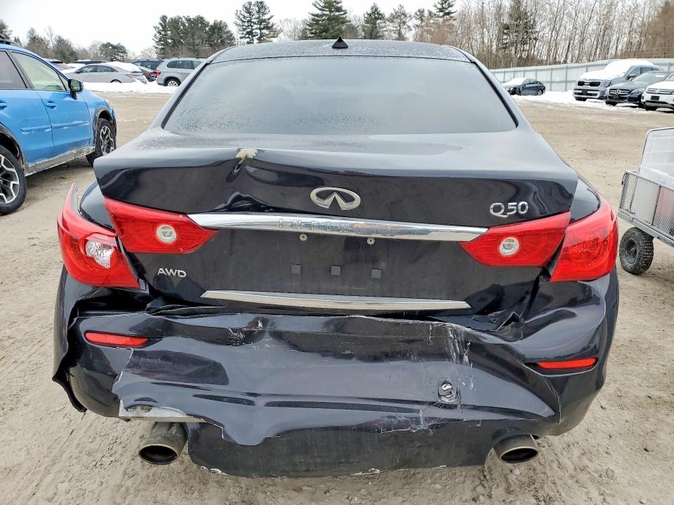 2015 Infiniti Q50 VIN JN1BV7AR9FM398457 COPART salvage auction — REAR END, Wv - Salvage Certificate, sold $2,200 on 2026-07-09 (photo 6)