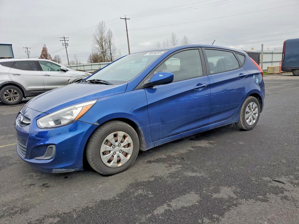2016 Hyundai Accent VIN KMHCT5AE4GU255552 COPART salvage auction — REAR END, Salvage Title, sold $450 on 2026-07-27 (photo 1)