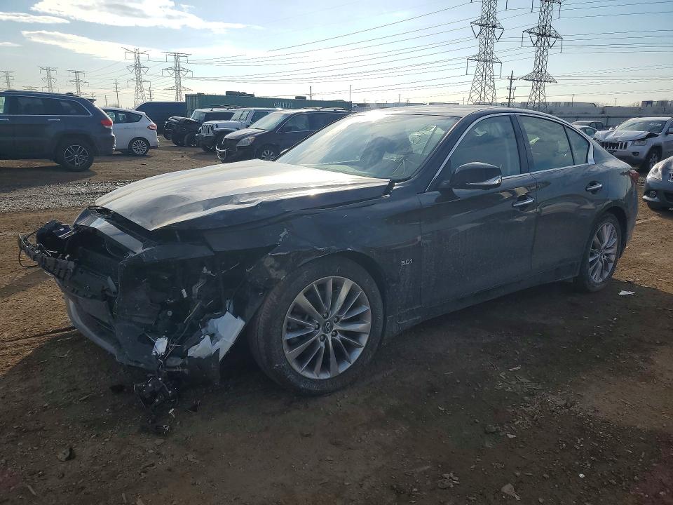 2020 Infiniti Q50 VIN JN1EV7AR1LM250831 COPART salvage auction — FRONT END, Il - Salvage Certificate, sold $4,500 on 2026-07-30 (photo 1)