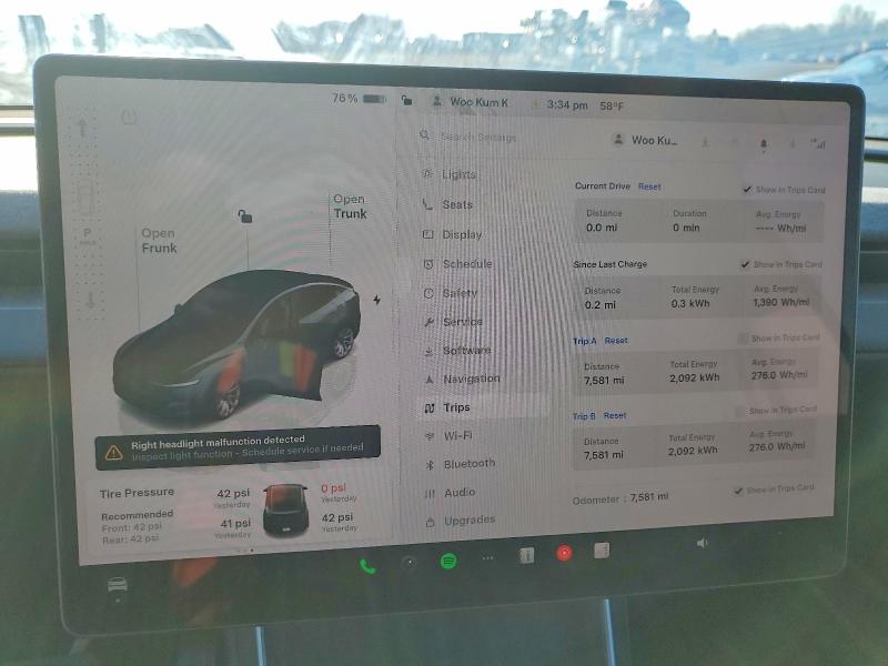 2026 Tesla Model y VIN 7SAYGDEE9TA410232 COPART salvage auction — FRONT END, Nj - Cert Of Title-Salvage, sold $23,200 on 2026-07-10 (photo 9)