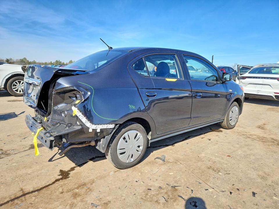 2024 Mitsubishi Mirage VIN ML32FUFJ3RHF15805 COPART salvage auction — REAR END, Md - Cert Of Salvage < 75% Damage, sold $200 on 2026-07-29 (photo 3)