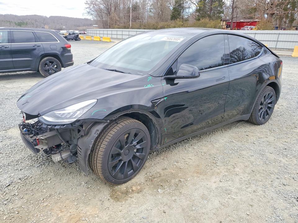 2022 Tesla Model y VIN 7SAYGDEE3NA007107 COPART salvage auction — FRONT END, Sc - Cert Of Title-Salvage, sold $4,650 on 2026-07-23 (photo 1)