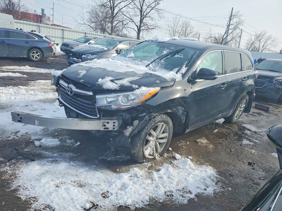 2016 Toyota Highlander VIN 5TDBKRFH6GS259281 COPART salvage auction — FRONT END, Salvage Title, sold $4,150 on 2026-07-31 (photo 1)
