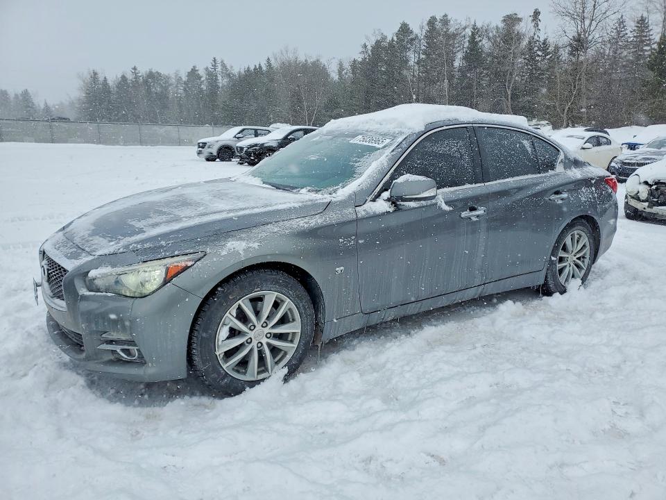 2014 Infiniti Q50 VIN JN1BV7AR5EM692369 COPART salvage auction — FRONT END, ON - PERMIT NO BRAND - UNFIT, sold $1,550 on 2026-07-28 (photo 1)