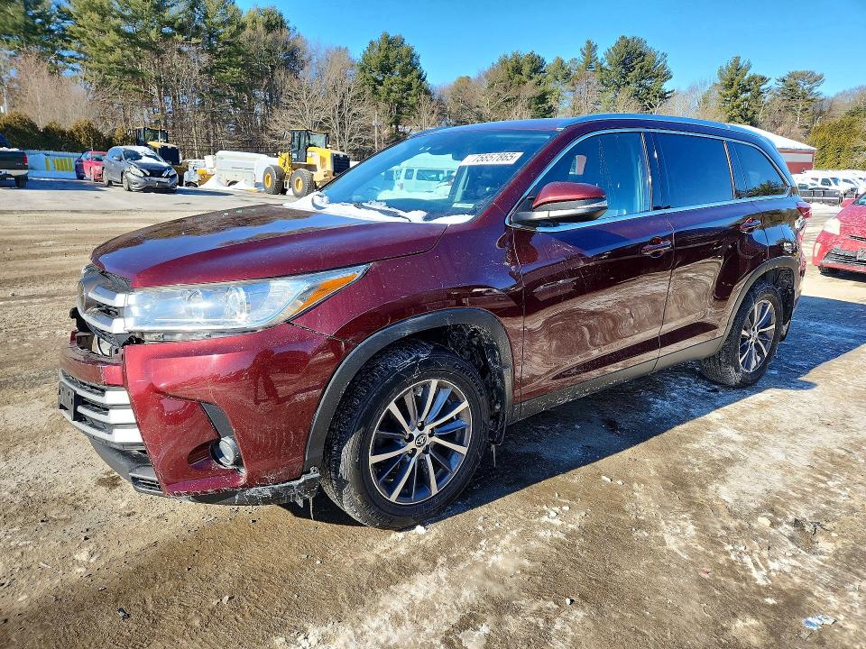 2019 Toyota Highlander VIN 5TDJZRFH4KS959316 COPART salvage auction — FRONT END, ID - SALVAGE CERTIFICATE OF TITLE, sold $11,800 on 2026-07-02 (photo 1)