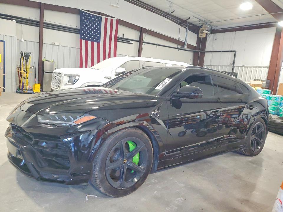 2019 Lamborghini Urus VIN ZPBUA1ZL6KLA04680 COPART salvage auction — Rear End, TX - SALVAGE TITLE-FLOOD DAMAGE, sold $72,500 on 2026-06-25 (photo 1)