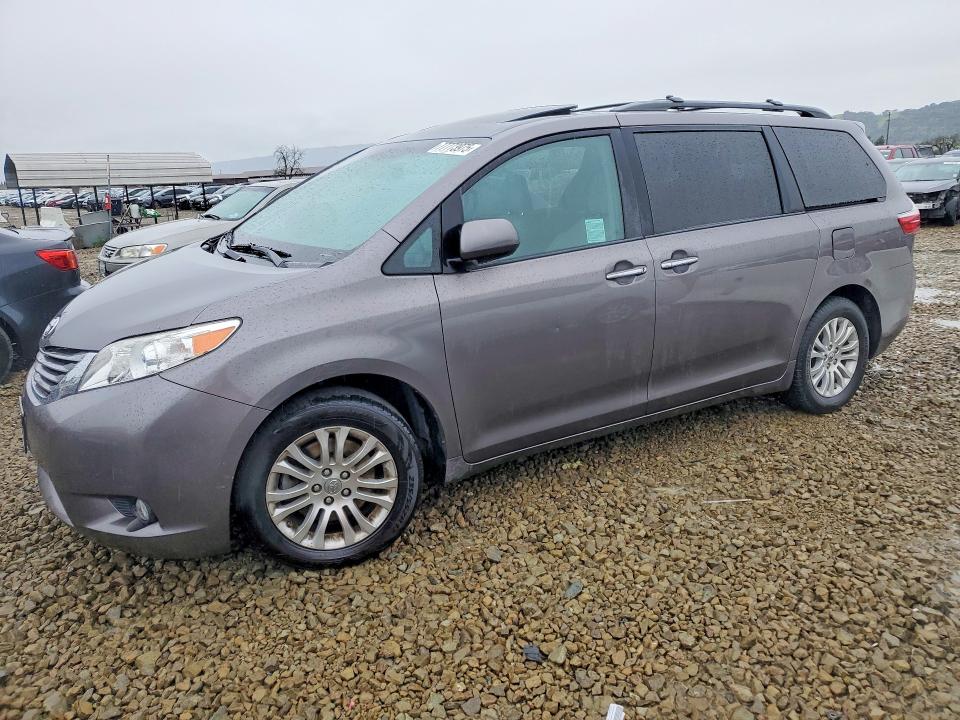2017 Toyota Sienna VIN 5TDYZ3DC9HS861216 COPART salvage auction — VANDALISM, CA - SALVAGE CERTIFICATE, sold $350 on 2026-07-21 (photo 1)
