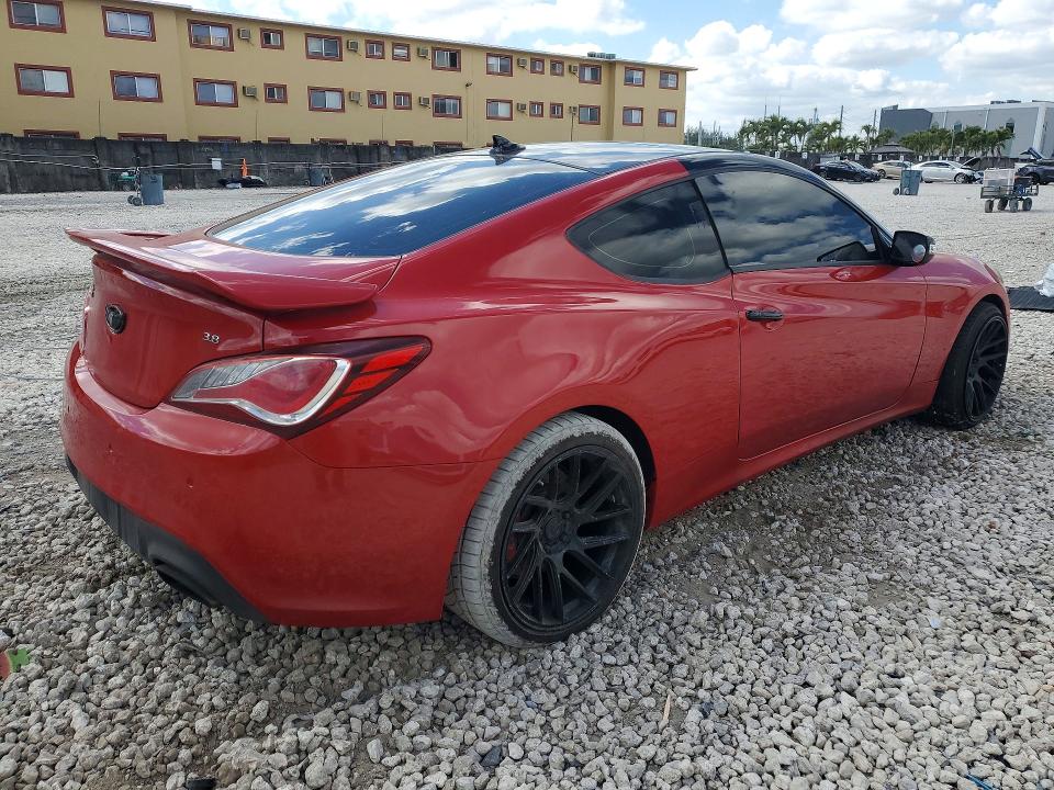 2015 Hyundai Genesis coupe VIN KMHHU6KJ7FU121864 COPART salvage auction — MINOR DENT/SCRATCHES, Fl - Cert Of Title Slvg Rebuildable, sold $1,600 on 2026-07-17 (photo 3)