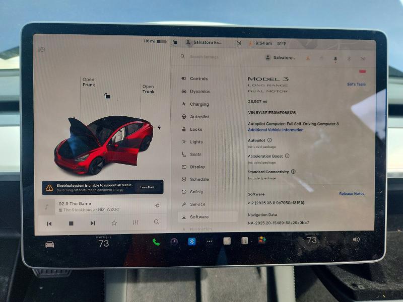 2021 Tesla Model 3 VIN 5YJ3E1EB9MF068125 COPART salvage auction — REAR END, WV - SALVAGE CERTIFICATE, sold $3,600 on 2026-07-16 (photo 9)