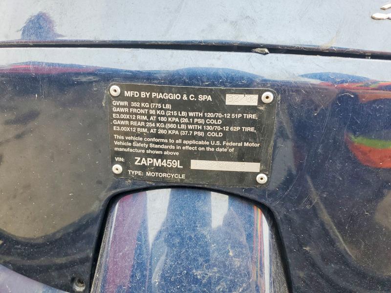 2008 Vespa Gts VIN ZAPM459L885007324 COPART salvage auction — VANDALISM, PA - CERTIFICATE OF SALVAGE, sold $875 on 2026-08-07 (photo 8)