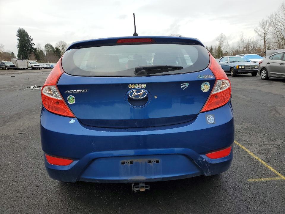 2016 Hyundai Accent VIN KMHCT5AE4GU255552 COPART salvage auction — REAR END, Salvage Title, sold $450 on 2026-07-27 (photo 6)