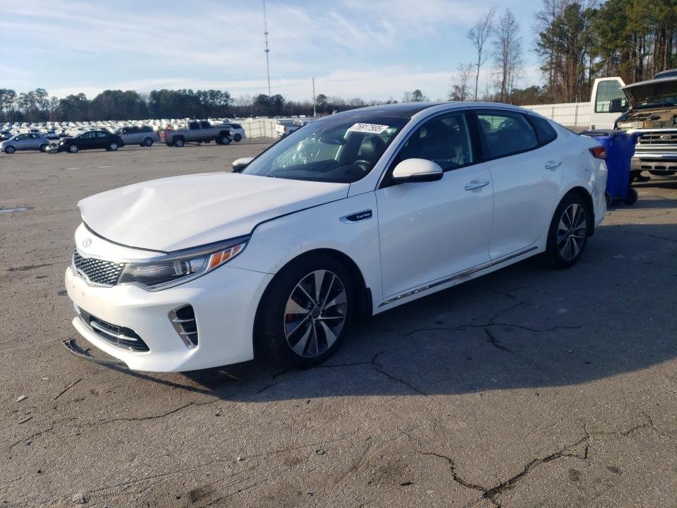 2016 Kia Optima VIN 5XXGV4L22GG043865 COPART salvage auction — FRONT END, NC - DEALER ONLY CLEAN TITLE, sold $575 on 2026-07-07 (photo 1)