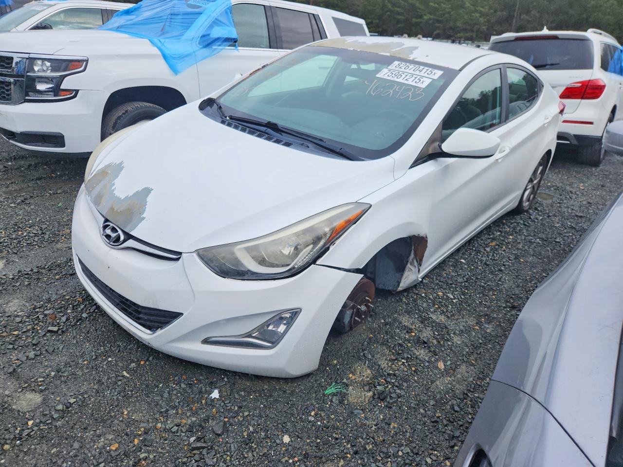 2014 Hyundai Elantra VIN 5NPDH4AE4EH462423 COPART salvage auction — Front End, LA - PERMIT TO SELL, sold $1,400 on 2026-07-09 (photo 1)