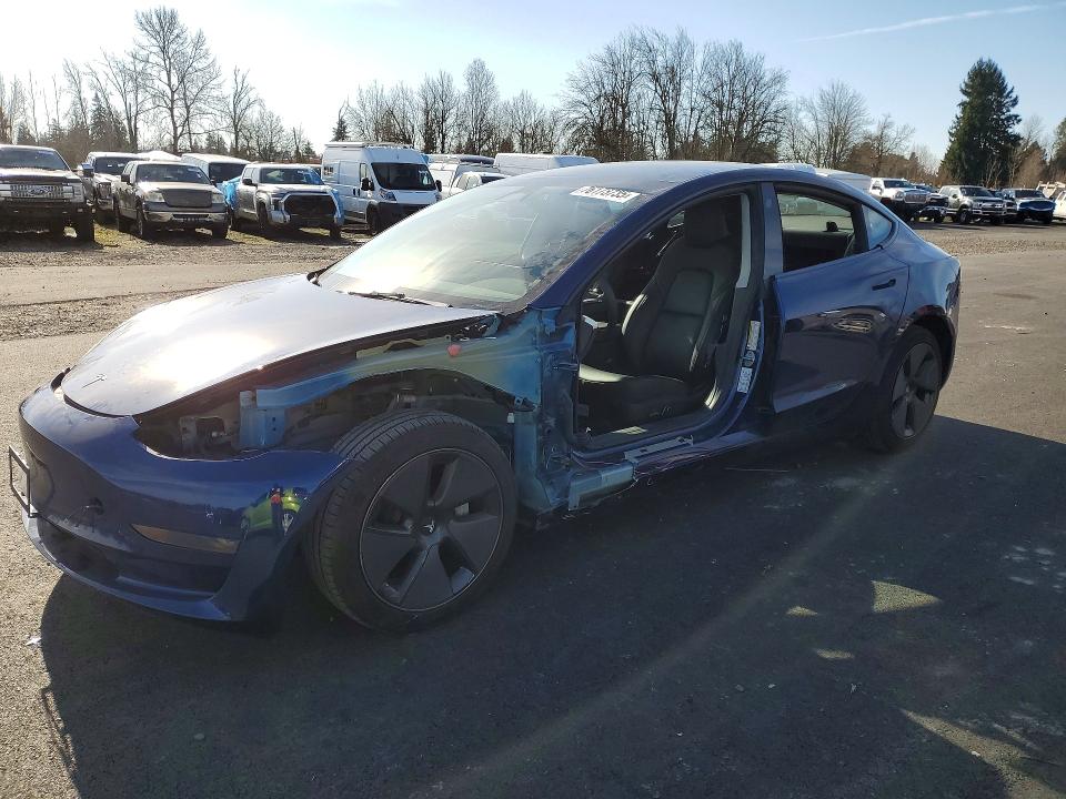 2023 Tesla Model 3 VIN 5YJ3E1EA5PF605553 COPART salvage auction — SIDE, Or - Lien Papers Salvage, sold $325 on 2026-07-22 (photo 1)