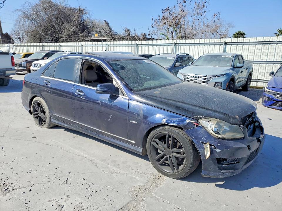 2012 Mercedes-benz C-klasse VIN WDDGF4HB8CR217649 COPART salvage auction — FRONT END, Salvage Title, sold $50 on 2026-07-28 (photo 4)