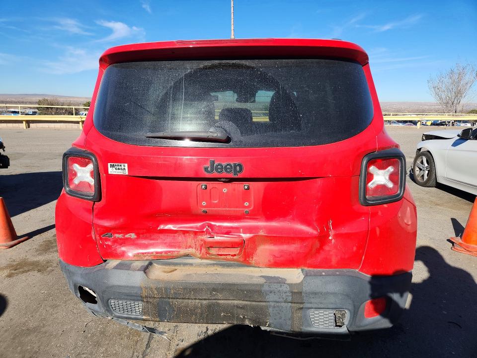 2018 Jeep Renegade VIN ZACCJBBB9JPH20414 COPART salvage auction — REAR END, NM - CERT OF TITLE-SALVAGE, sold $1,350 on 2026-08-20 (photo 6)