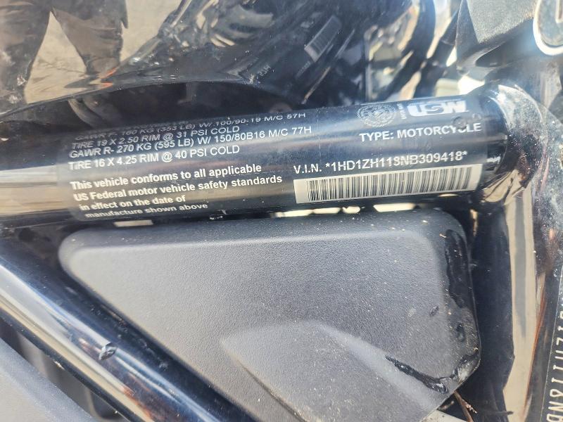 2022 Harley-davidson Nightster VIN 1HD1ZH118NB309418 COPART salvage auction — ROLLOVER, Co - Public - Salvage Title, sold $450 on 2026-07-20 (photo 8)