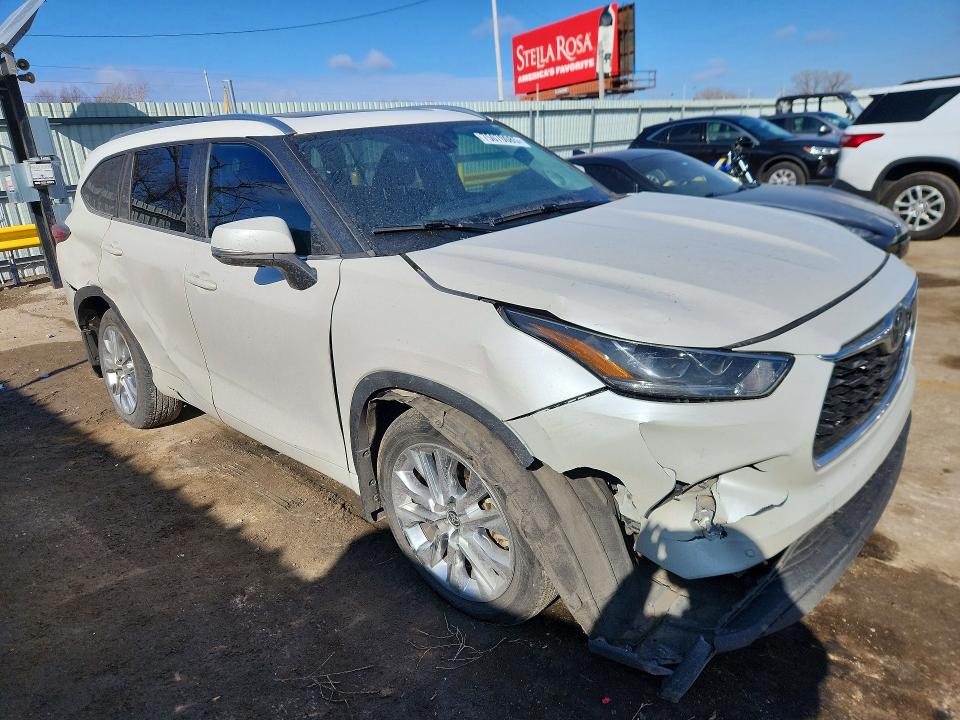 2020 Toyota Highlander VIN 5TDDZRBH4LS034653 COPART salvage auction — FRONT END, Wv - Salvage Certificate, sold $10,800 on 2026-07-08 (photo 4)