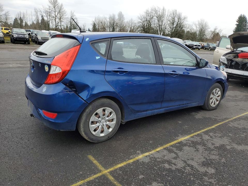 2016 Hyundai Accent VIN KMHCT5AE4GU255552 COPART salvage auction — REAR END, Salvage Title, sold $450 on 2026-07-27 (photo 3)