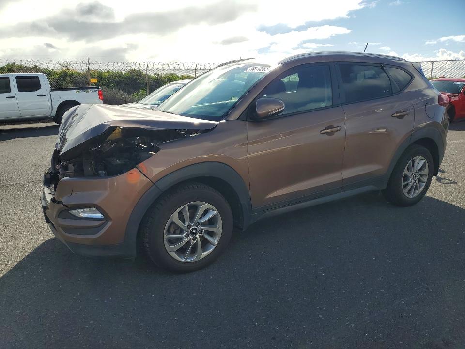 2016 Hyundai Tucson VIN KM8J33A24GU125823 COPART salvage auction — FRONT END, Hi - Certificate Of Salvage, sold $1,050 on 2026-07-27 (photo 1)