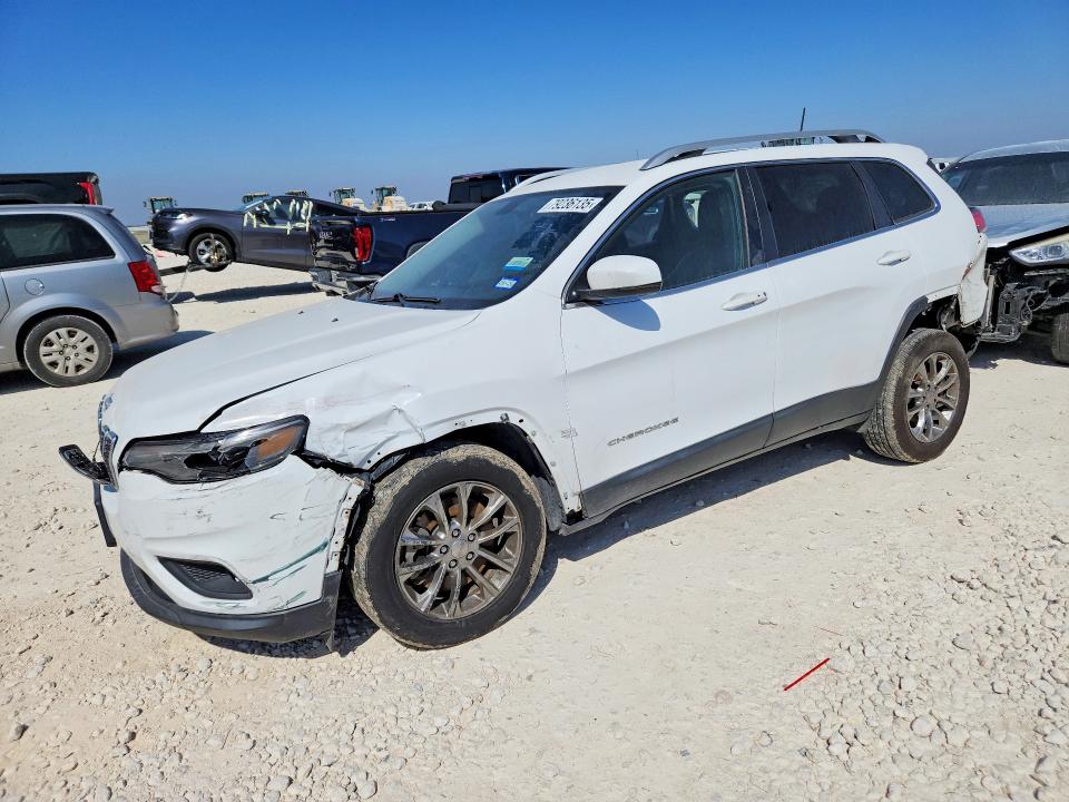 2019 Jeep Cherokee VIN 1C4PJLLB1KD265712 COPART salvage auction — Front End, TX - CERTIFICATE OF TITLE, sold $3,200 on 2026-07-09 (photo 1)