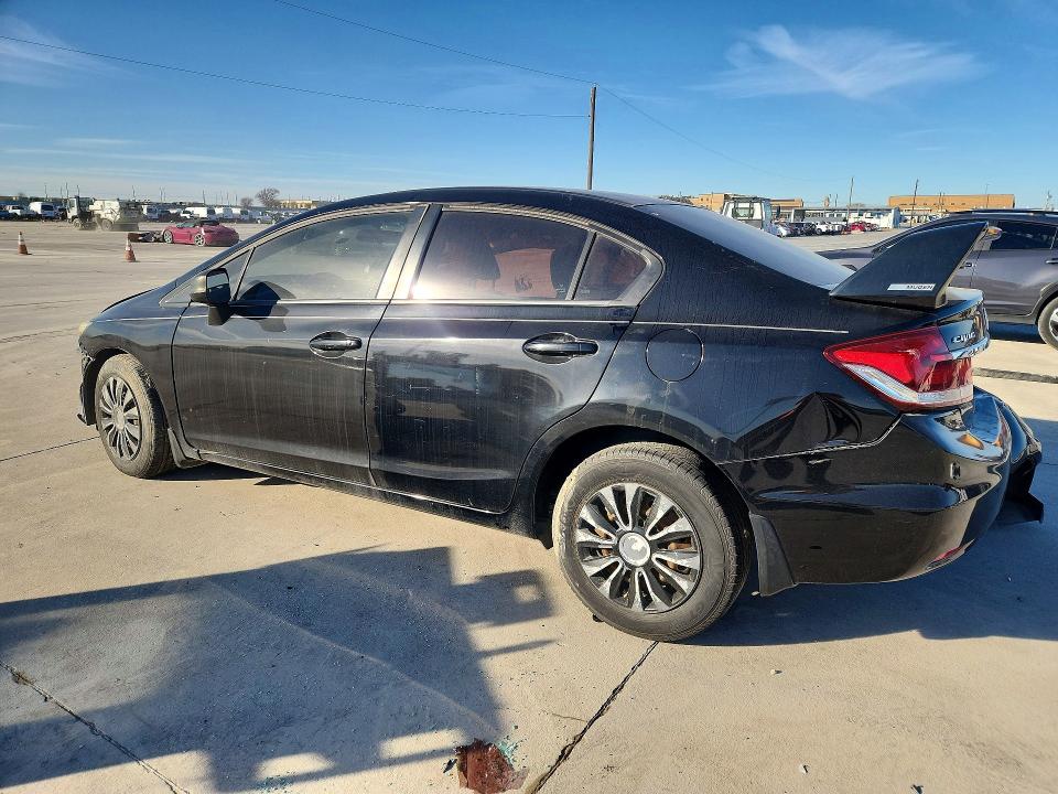 2013 Honda Civic VIN 2HGFB2F55DH598981 COPART salvage auction — SIDE, Tx - Salvage Vehicle Title, sold $650 on 2026-07-02 (photo 2)