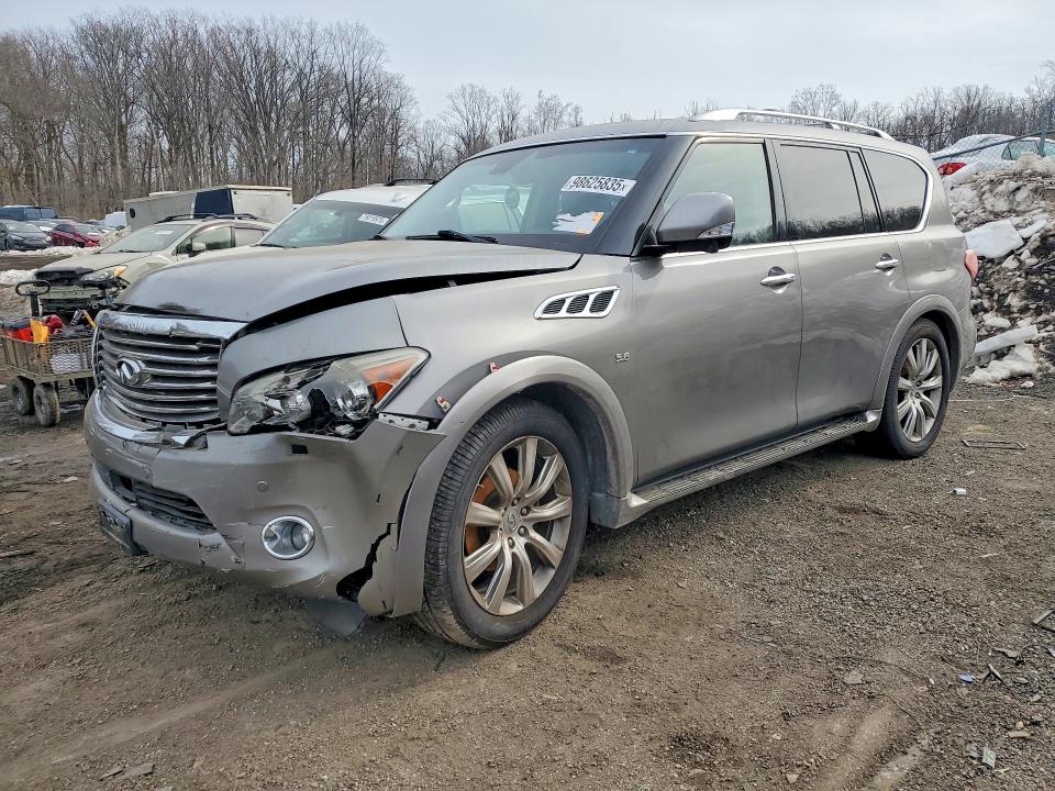 2014 Infiniti Qx80 VIN JN8AZ2NE2E9066549 COPART salvage auction — FRONT END, Md - Cert Of Salvage > 75% Damage, sold $400 on 2026-07-21 (photo 1)