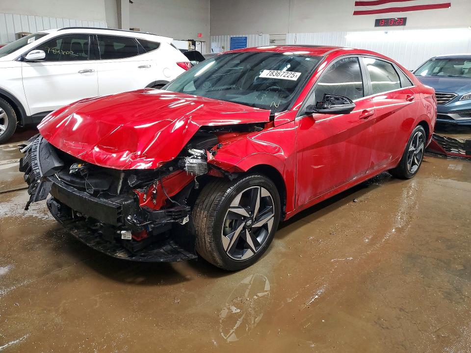 2023 Hyundai Elantra VIN 5NPLP4AGXPH107663 COPART salvage auction — FRONT END, Il - Salvage Certificate, sold $3,750 on 2026-08-02 (photo 1)
