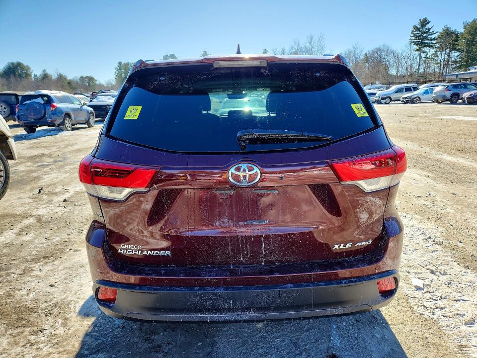 2019 Toyota Highlander VIN 5TDJZRFH4KS959316 COPART salvage auction — FRONT END, ID - SALVAGE CERTIFICATE OF TITLE, sold $11,800 on 2026-07-02 (photo 6)
